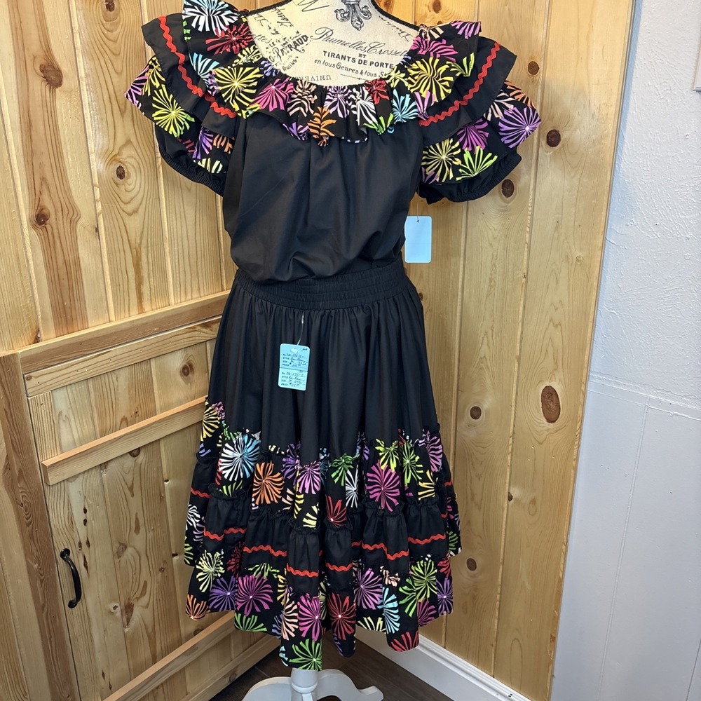 Nwt New Ric Rac Square Up Western Square Dance Outfit Set Medium USA